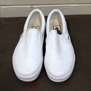 White Slip On Vans